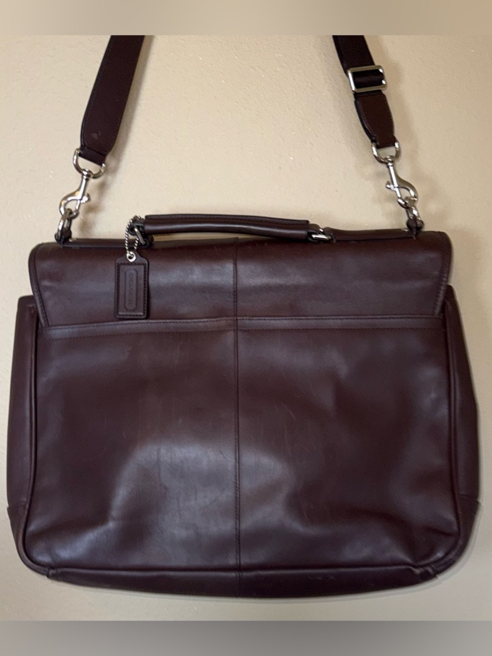 Vtg Coach Lexington Flap Top Brown Leather Laptop Briefcase Commuter Bag - Picture 12 of 16